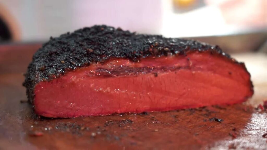 Close up of cooked on grill meat